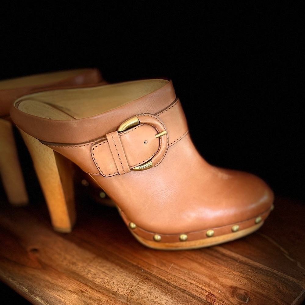 Coach leather clogs